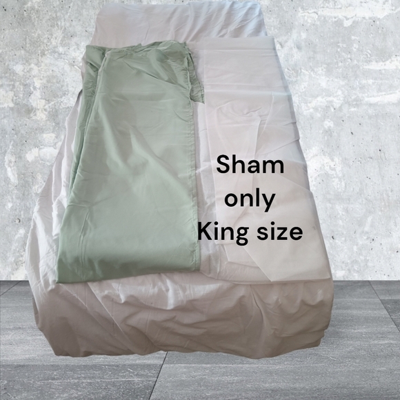 Hyde Park King Size Green Olive Bed Sham - Picture 2 of 3